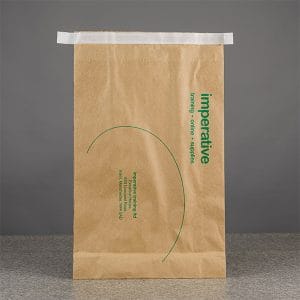PB Print Printed Paper Bags A close-up of a paper bag’s handle and logo area, highlighting crisp print details and sturdy construction.